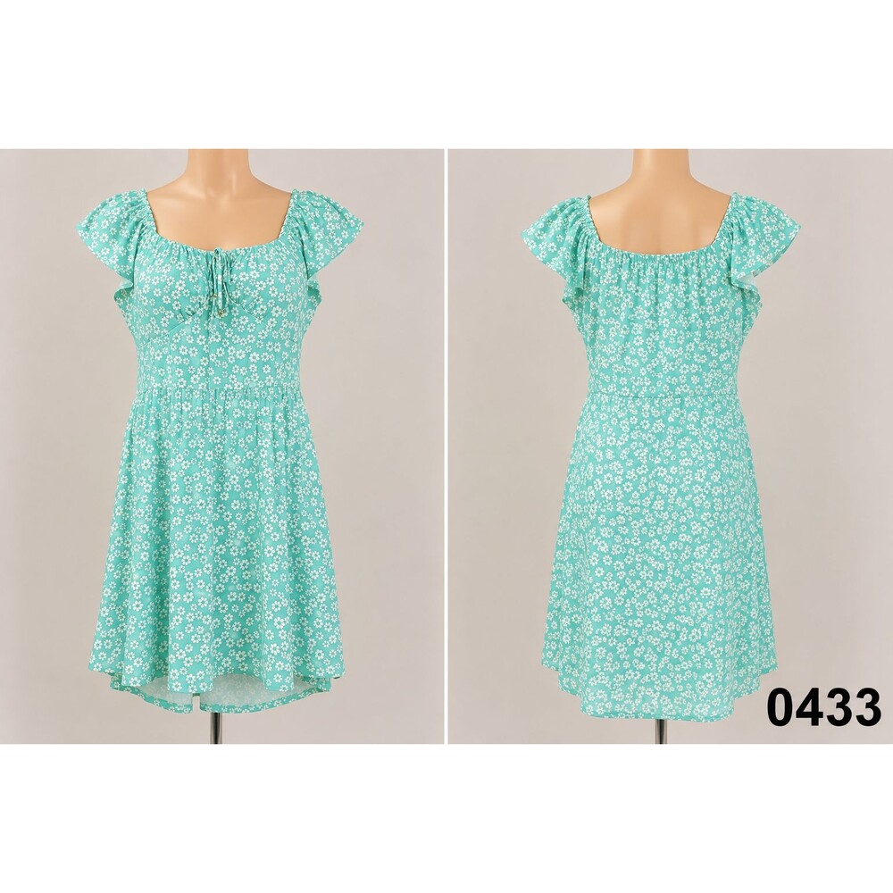 No Boundaries XXL 19 Mint Green Daisy Milkmaid Dress High Low - 0433ND